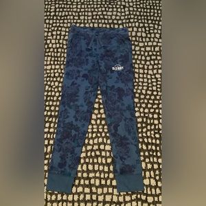 Old Navy blue sweatpants with dark blue flowers